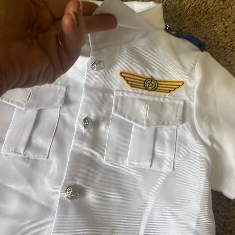 California costumes, baby airline captain costume shirt, size 3 toddler